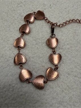 Rose Gold Heart Link Bracelet - Women Jewelry